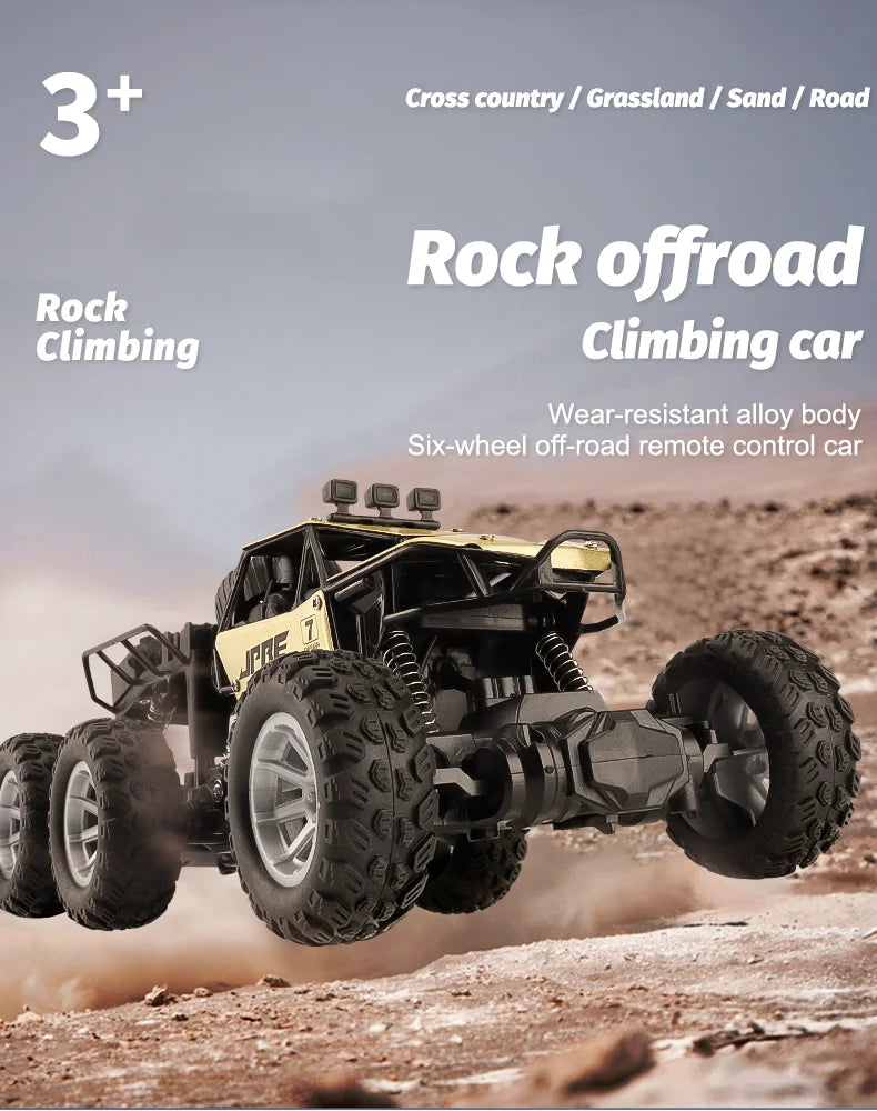 Kid 1:18 Six Wheel Climb Remote Control Off Road Mountainous Alloy Car RC CAR six-Wheeled Wireless Control 2.4G Toy Gifts