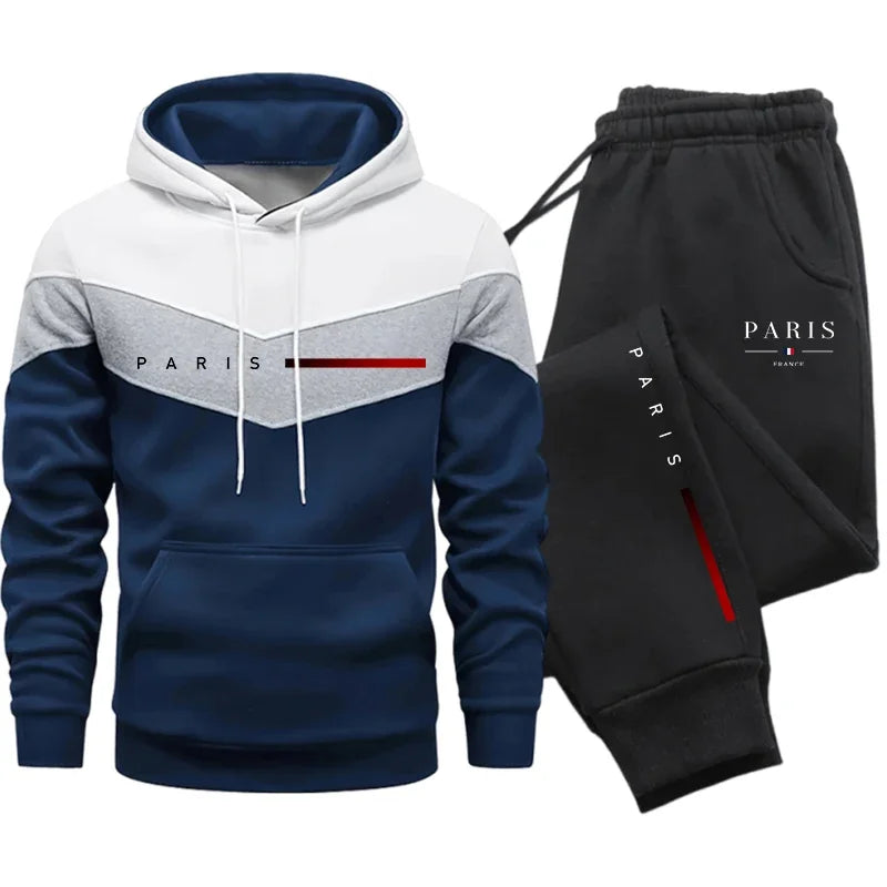 Men's Tracksuit Hoodie & Sweatpants Paris Fashion Sportswear 2pcs Set