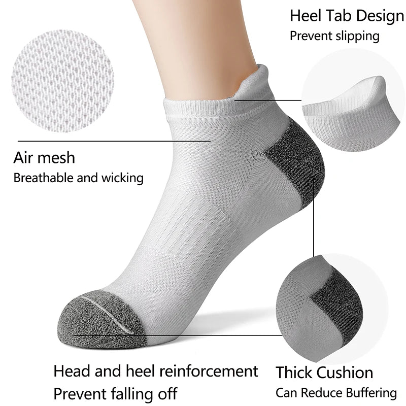 AOTOLK 6/12 Pairs Cotton Man and Women Socks Sports Solid Colors