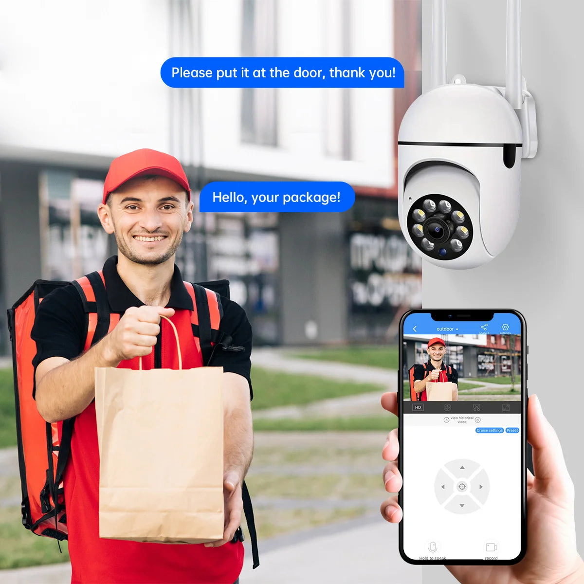 JOOAN 4MP PTZ Wifi Camera Outdoor 5X Digital Zoom Motion Detection Security Protection IP Camera CCTV Surveillance Camera