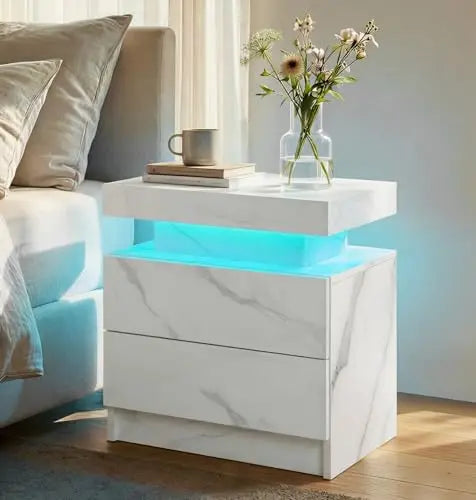 Nightstands Set of 2 LED Night Stand