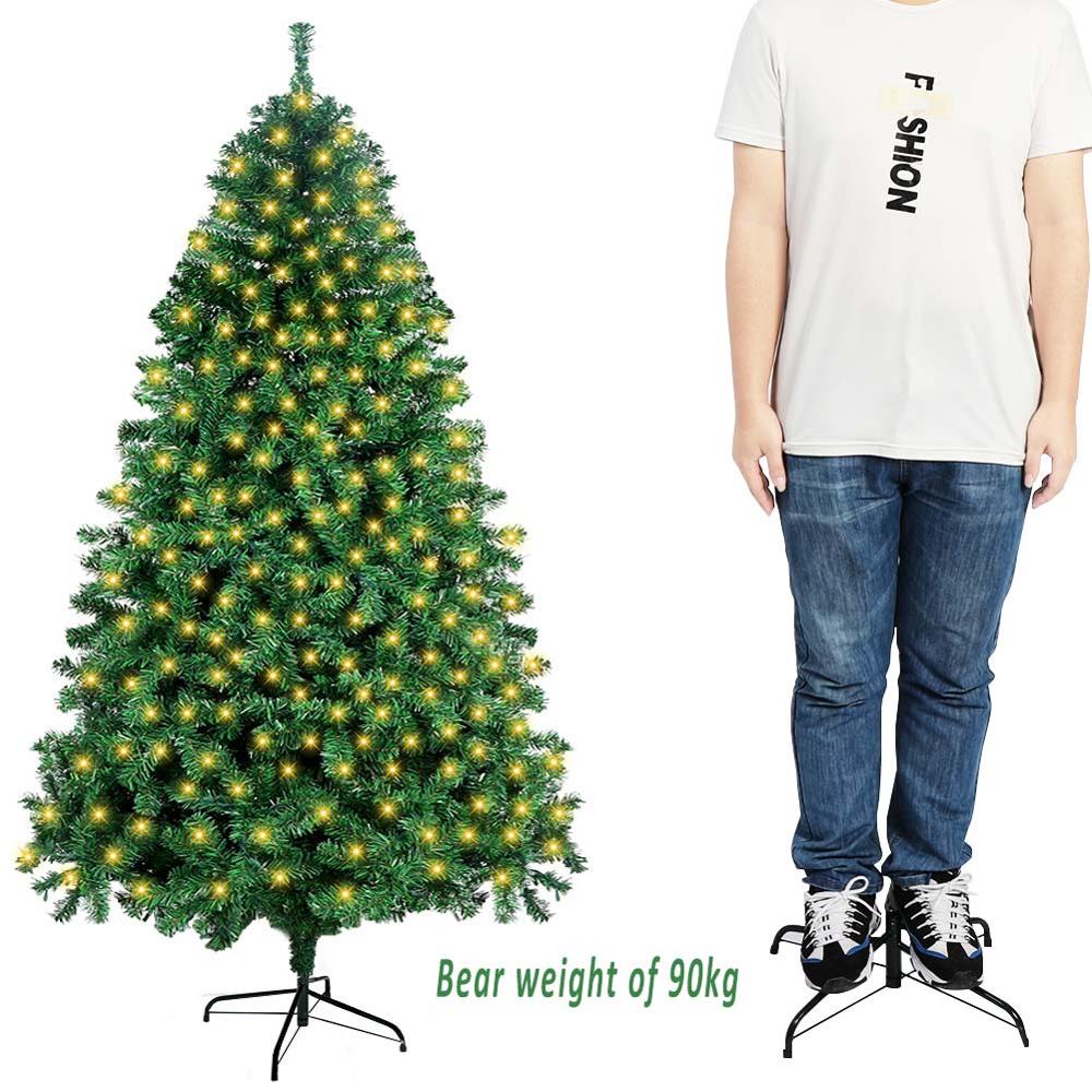 Green Christmas Tree 5/6/7ft with Metal Stand Artificial PVC Xmas Tree with 1000 Branches Holiday Decoration Fast Delivery