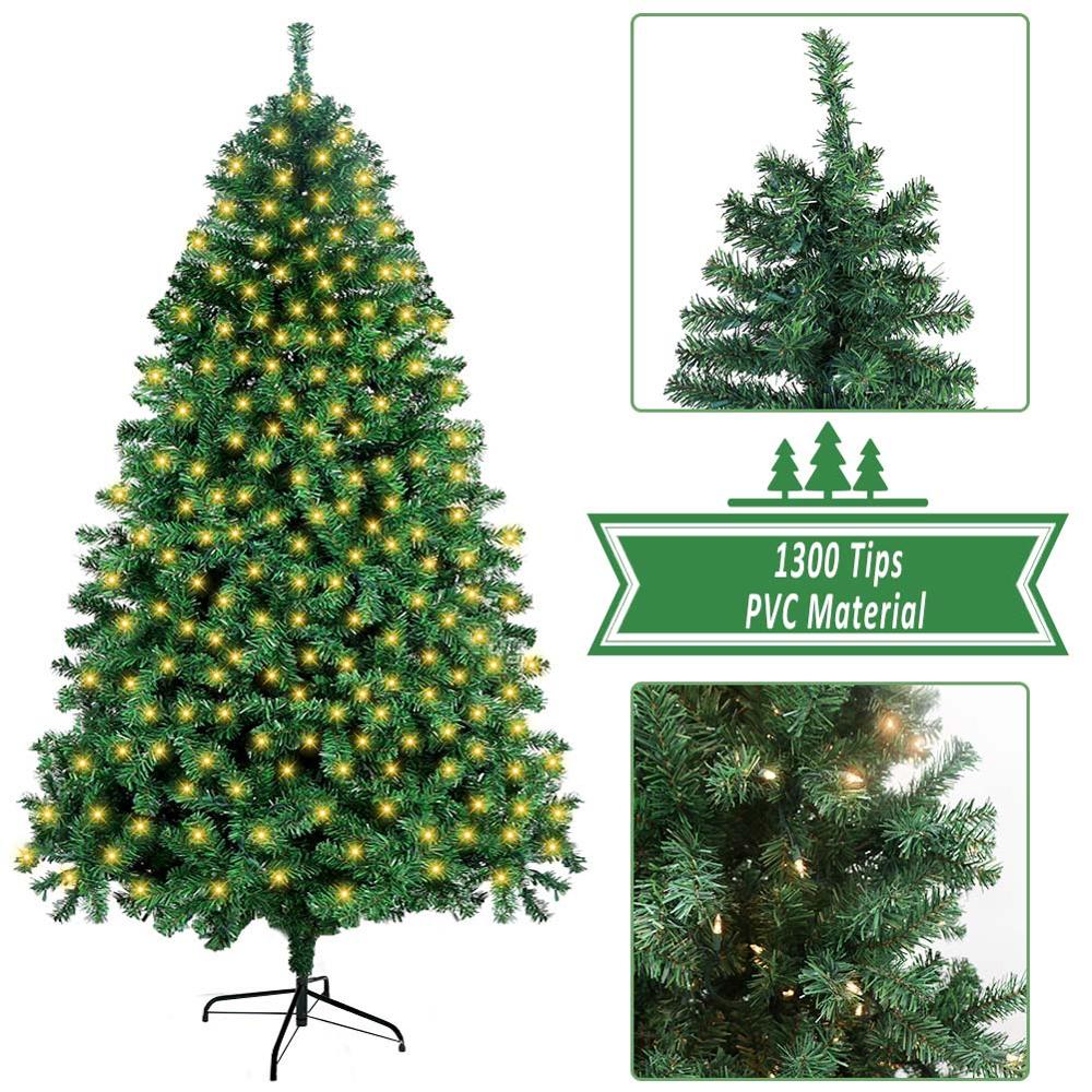 Green Christmas Tree 5/6/7ft with Metal Stand Artificial PVC Xmas Tree with 1000 Branches Holiday Decoration Fast Delivery