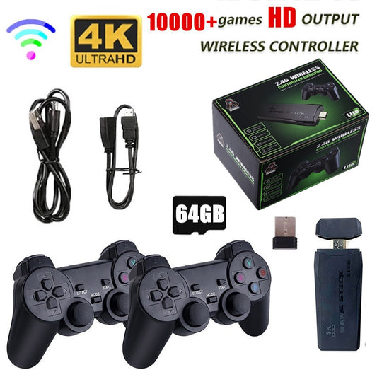 Video Game Console 2.4G Double Wireless Controller Game Stick 4K 10000+ Games 64GB Retro Game