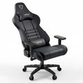 Gaming Chair, Ergonomic Computer Office Chair with Lumbar Support Footrest Headrest, Adjustable Height & Backrest Angle Video Gamer Chair, PU Leather, 360° Swivel, Adult,Black