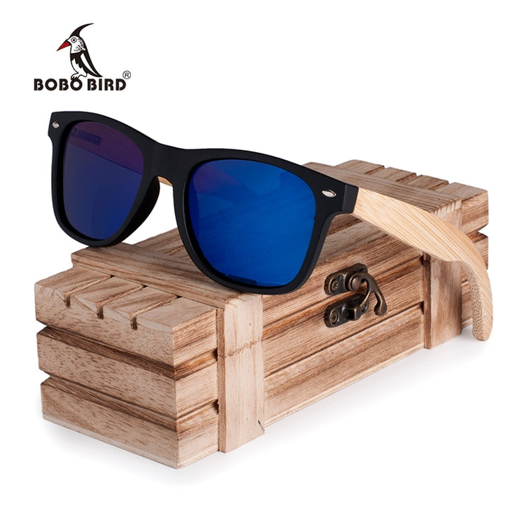 BOBO BIRD Wood Sun Glasses Bamboo Legs Polarized Lens Sun Glasses In Wooden Gift Box