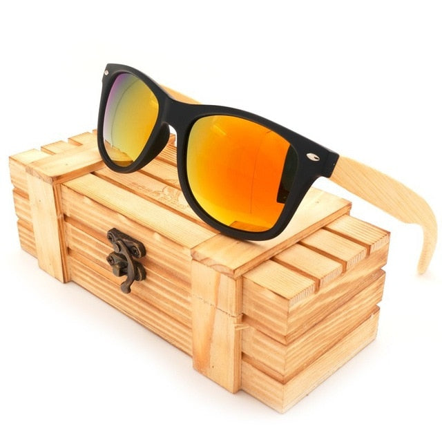 BOBO BIRD Wood Sun Glasses Bamboo Legs Polarized Lens Sun Glasses In Wooden Gift Box