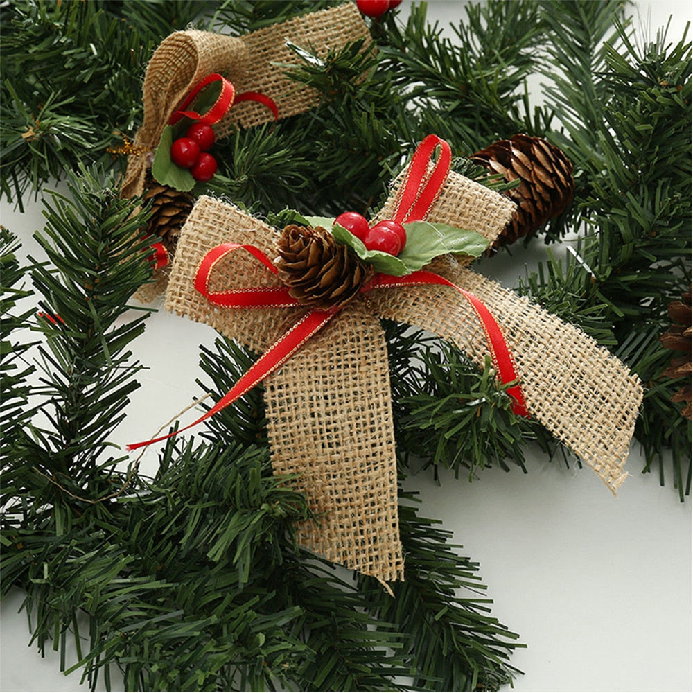 2.7M Christmas LED Rattan Garland Decorative For Staircase Fireplace Christmas Decoration Xmas Tree Rattan Banner Home Pendant