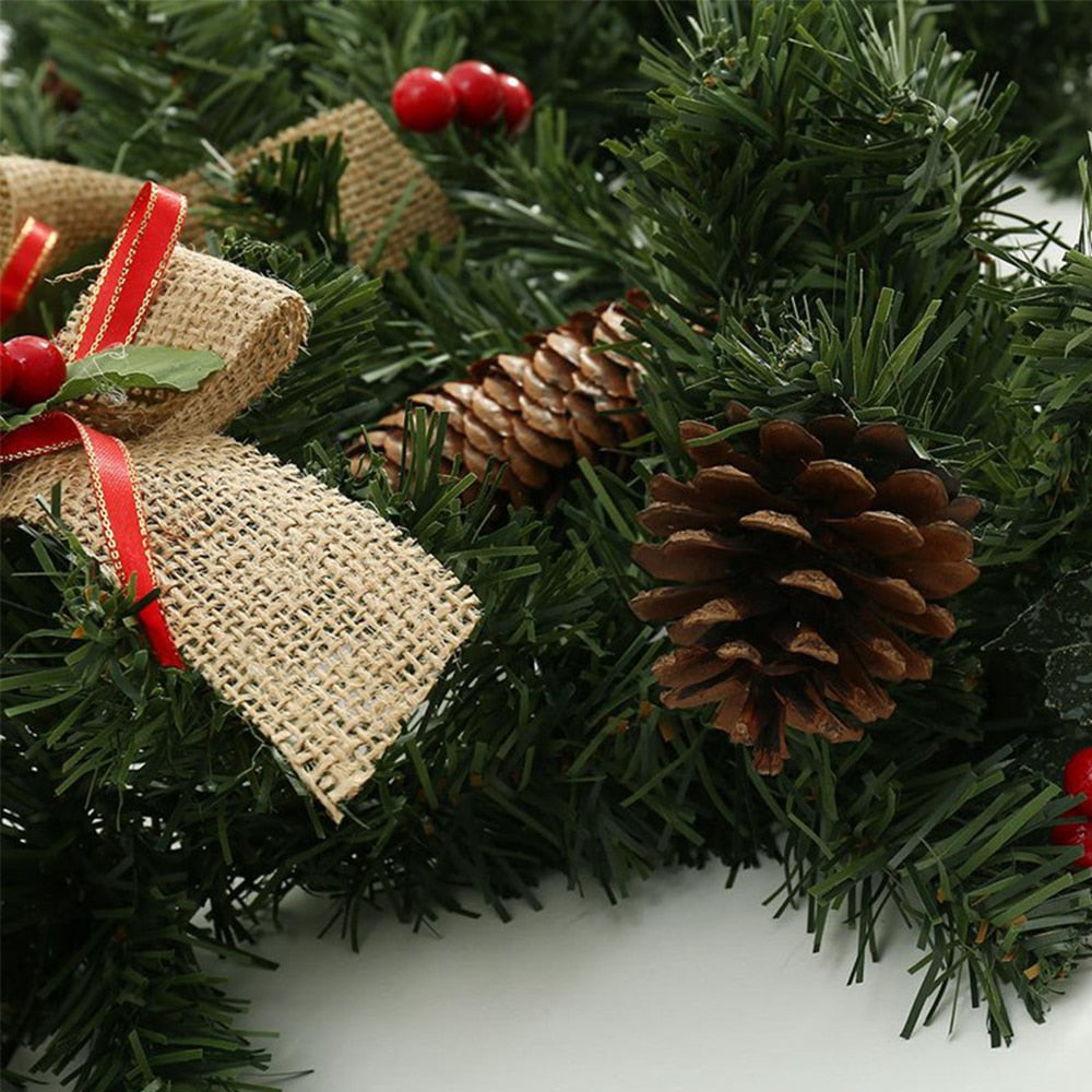2.7M Christmas LED Rattan Garland Decorative For Staircase Fireplace Christmas Decoration Xmas Tree Rattan Banner Home Pendant