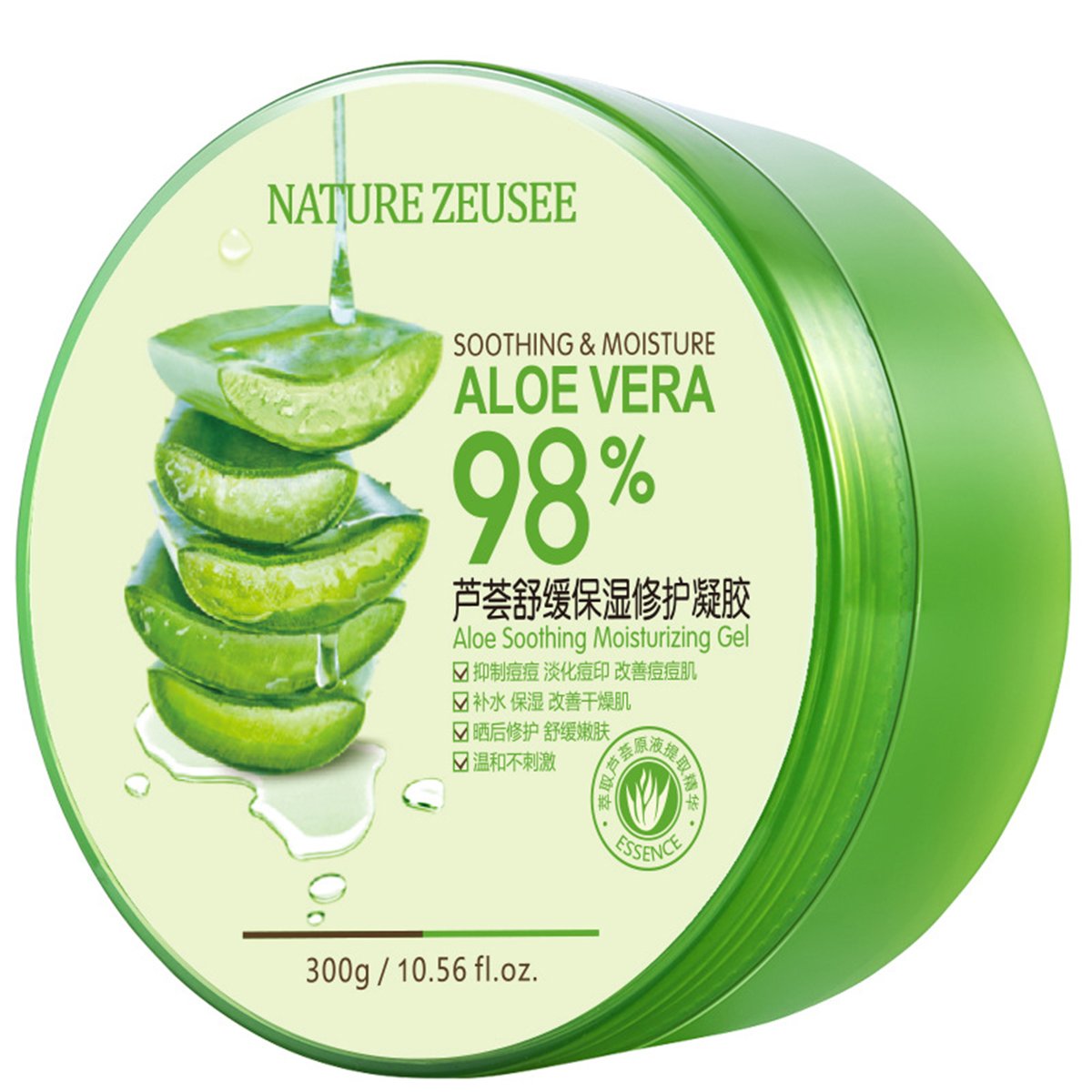 300g Nature Aloe Vera Gel Organic Oil-Control Face Skin Care Hydrating Repair Smoothing Moisturizing Gel Body Sunburn Relief - Buyhops