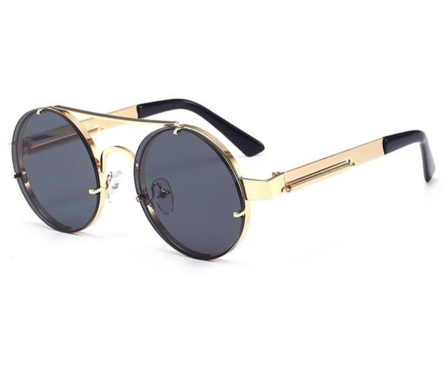 Pop Age New Trend Best quality Round Steampunk Sunglasses Hot Item