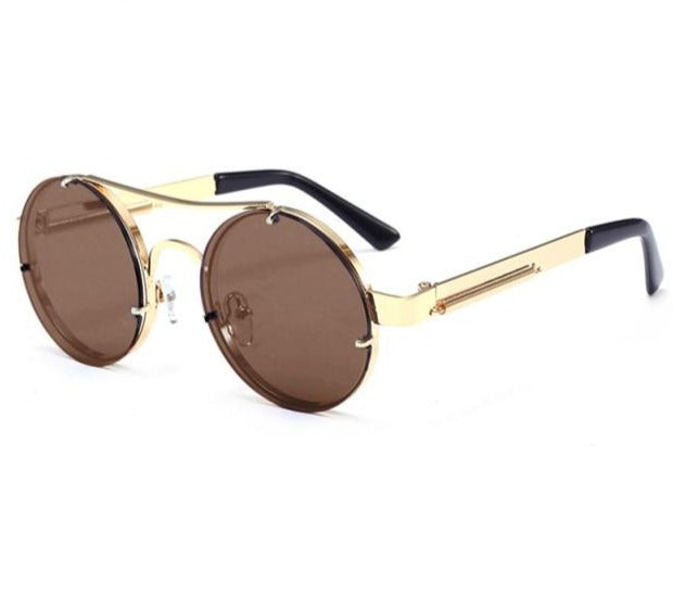 Pop Age New Trend Best quality Round Steampunk Sunglasses Hot Item