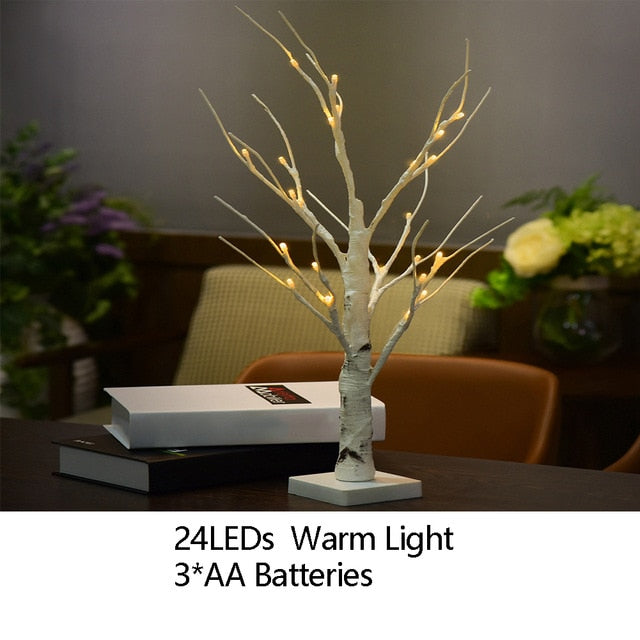 Night Light Home Decoration Bonsai Style Party Cherry Tree Shape LED Light DIY Plants Switch Copper