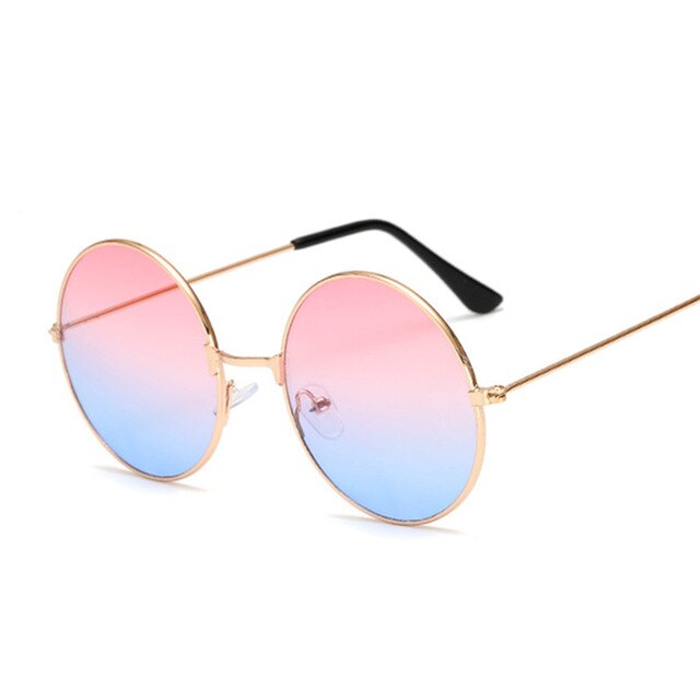 New Retro Small Oval Sunglasses Metal Frame Vintage Color Clear Glasses UV400