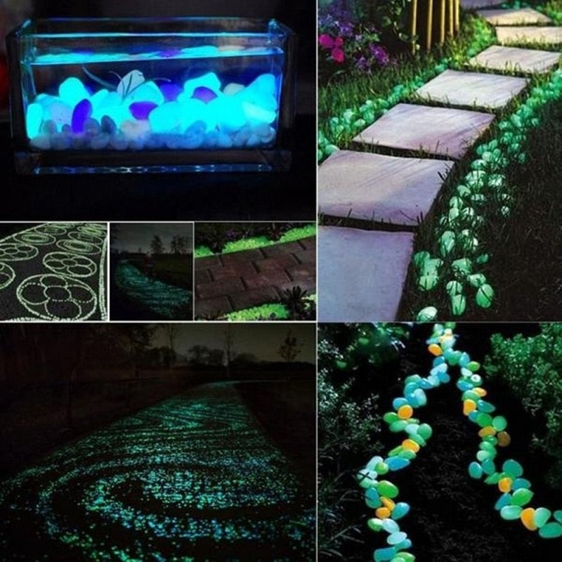 25/50pcs Glow in the Dark Garden Pebbles Glow Stones Rocks for Walkways