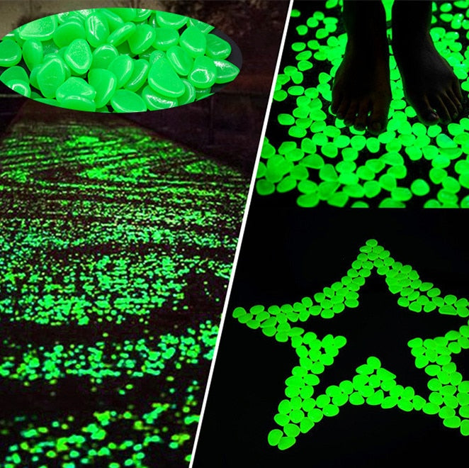 25/50pcs Glow in the Dark Garden Pebbles Glow Stones Rocks for Walkways