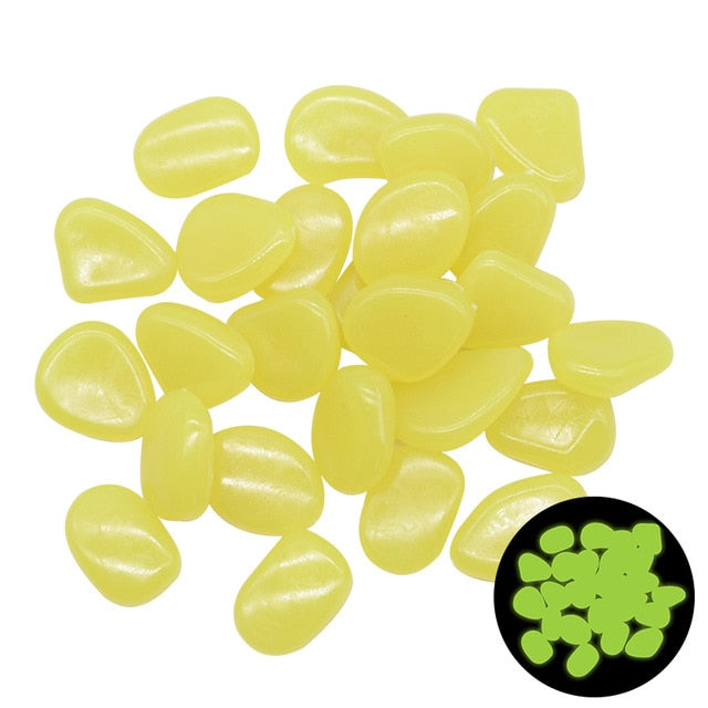 25/50pcs Glow in the Dark Garden Pebbles Glow Stones Rocks for Walkways