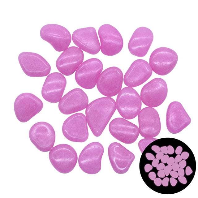 25/50pcs Glow in the Dark Garden Pebbles Glow Stones Rocks for Walkways