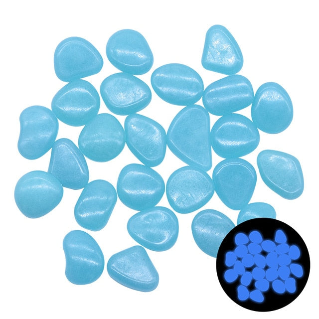25/50pcs Glow in the Dark Garden Pebbles Glow Stones Rocks for Walkways