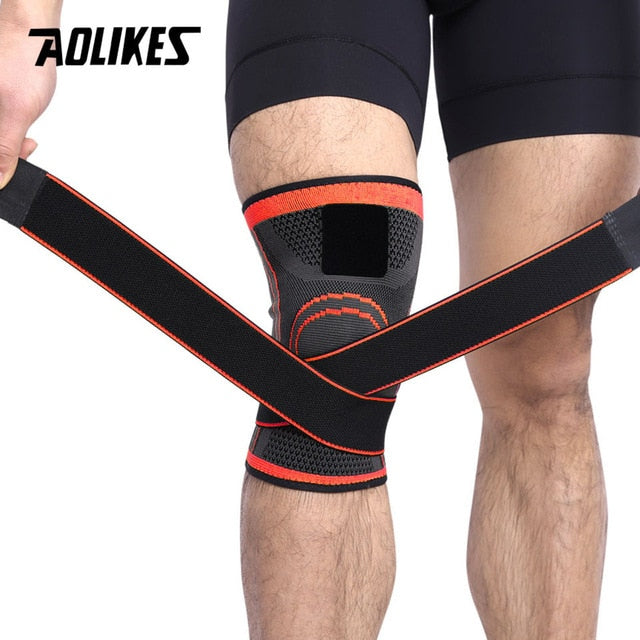 AOLIKES 1PCS Knee Support Professional Protective Sports Knee Pad Breathable Bandage Knee Brace Basketball Tennis Cycling