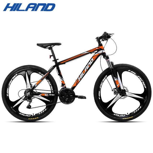 HILAND 26 inch 21 Speed Aluminum Alloy Suspension Bike Double Disc Brake Mountain Bike