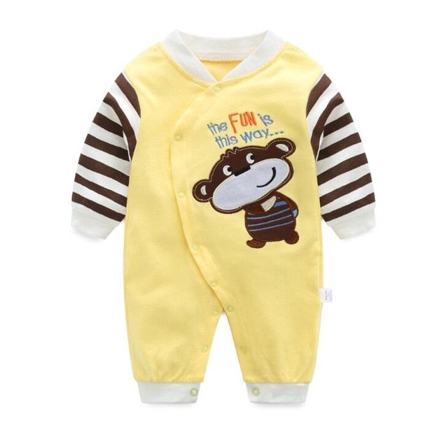Newborn Unisex Jumpsuits Gentleman Autumn Long Sleeves Rompers Cotton Baby Clothes For Boys Girls Outfits Infantil Costume Wear