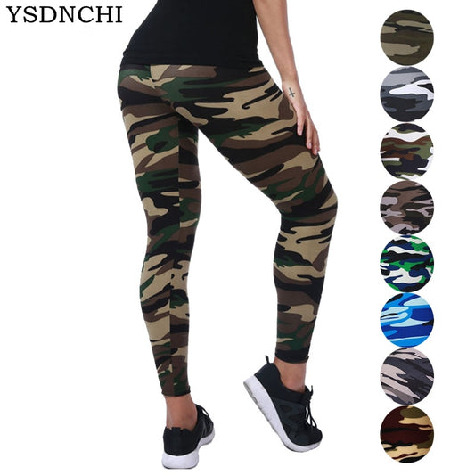 Camouflage Womens leggins Graffiti Style Slim Stretch Trouser Army Green Leggings Pants K085