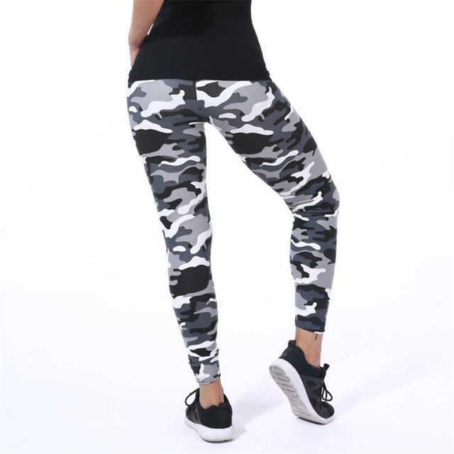 Camouflage Womens leggins Graffiti Style Slim Stretch Trouser Army Green Leggings Pants K085