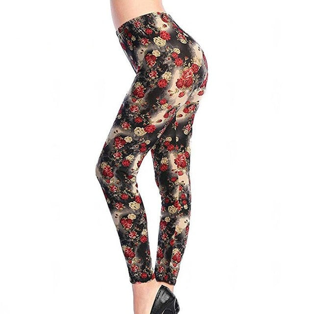 Camouflage Womens leggins Graffiti Style Slim Stretch Trouser Army Green Leggings Pants K085