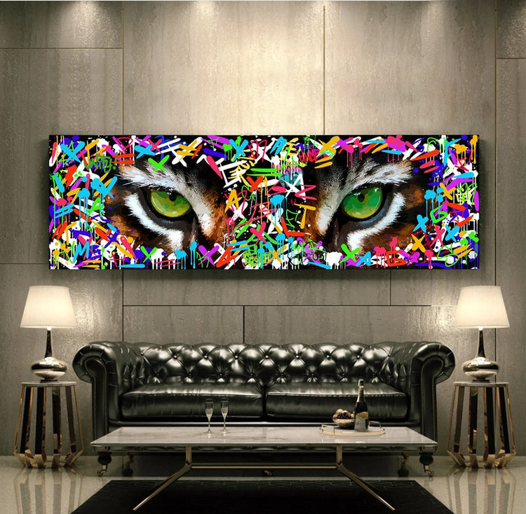 Graffiti Art Tiger's eye Paintings on the wall Art Posters and Prints Canvas Paintings For Home Living Room Wall Decoration
