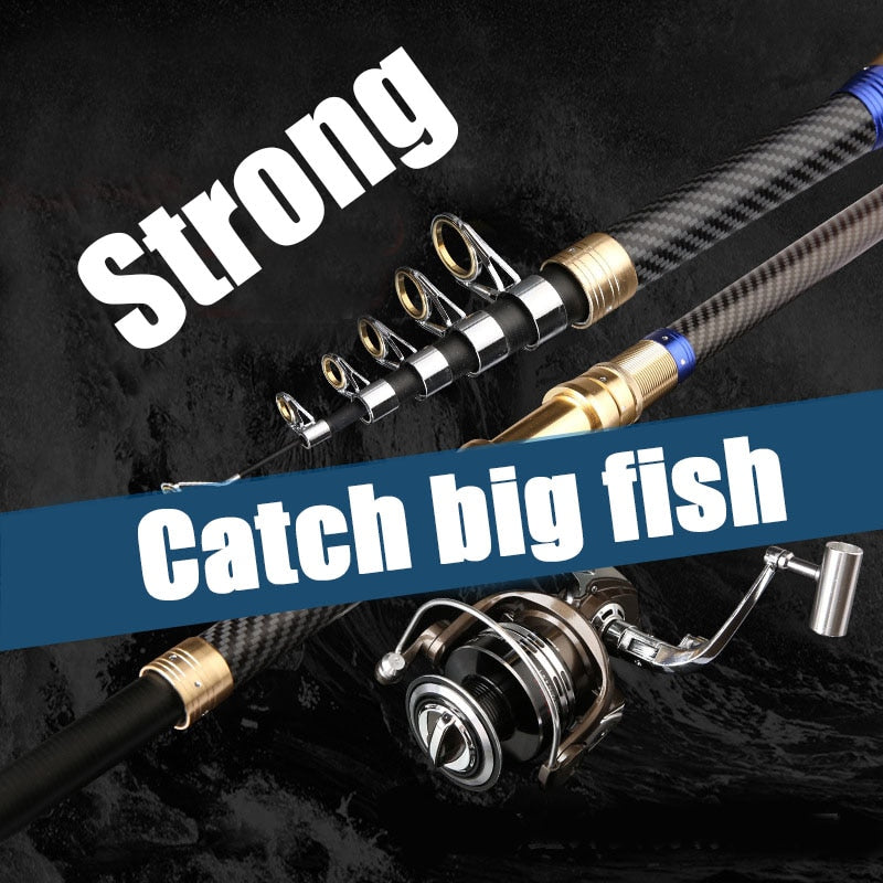 Best Telescopic Portable Rotary Fishing Rod Sea Boat Rock Fishing Gear