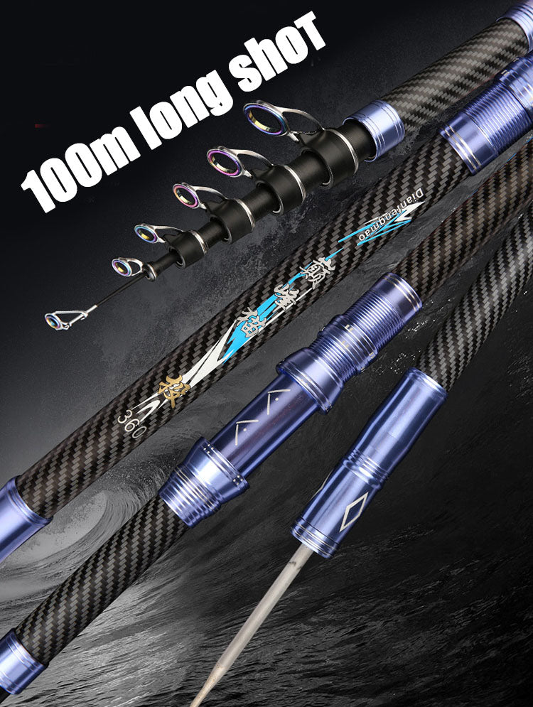 Best Telescopic Portable Rotary Fishing Rod Sea Boat Rock Fishing Gear
