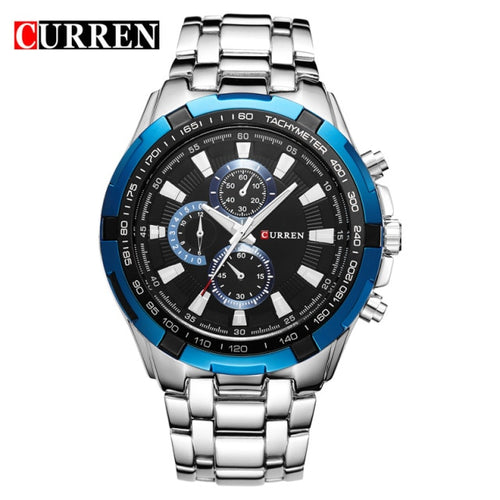 CURREN Watch Men Luxury Brand Watches Black Stainless Steel Male Army Watch Waterproof