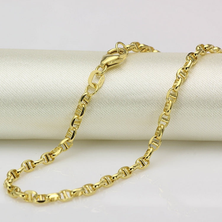 Real 18K Yellow Gold Chain Women Men Stud Link Necklace 20inch 22inch 24inch Gift Gold Chain