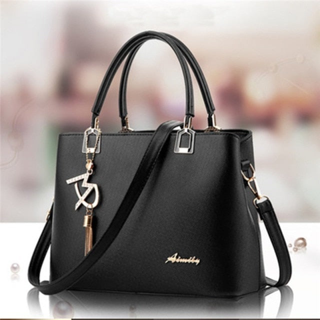 Women Handbags Leather Totes Bag Top-handle Embroidery Crossbody Shoulder Bag Lady Simple Style Hand Bags