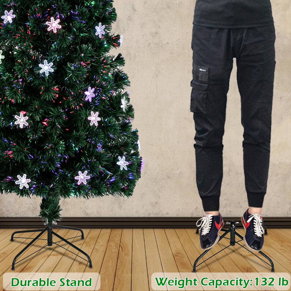 4ft To 7ft Artificial Christmas Tree with 800 Pine Branches PVC Flame Retardant Metal Stable Tripod Large Christmas Decoration Tree