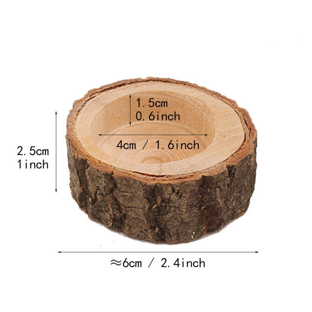 1Pcs Rustic Centerpieces Candle Decor Wooden Holder Base Holiday  Table Light Candle Decor