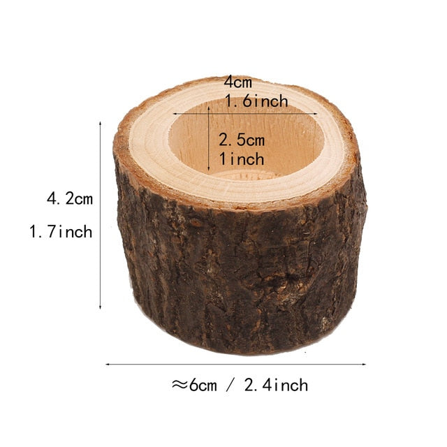 1Pcs Rustic Centerpieces Candle Decor Wooden Holder Base Holiday  Table Light Candle Decor