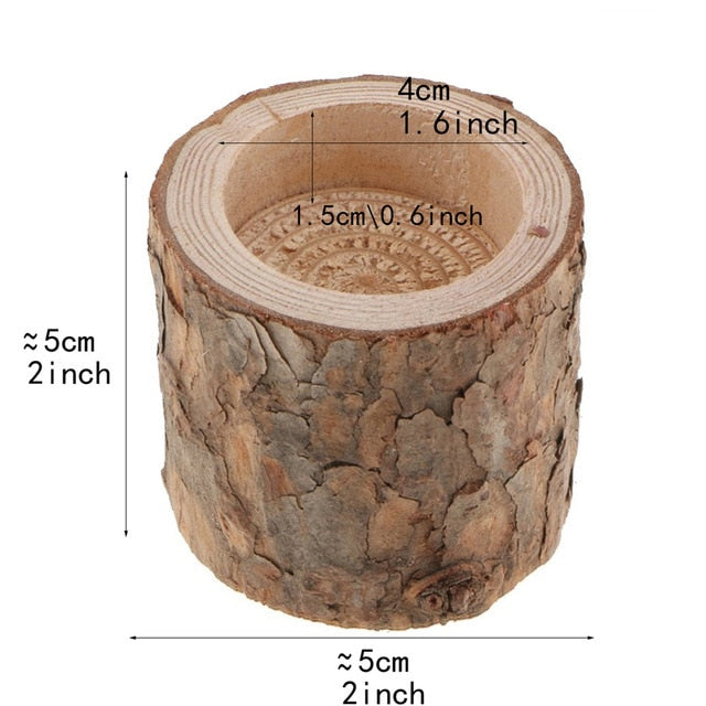 1Pcs Rustic Centerpieces Candle Decor Wooden Holder Base Holiday  Table Light Candle Decor