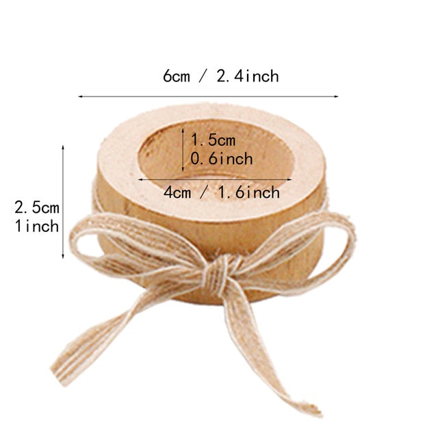 1Pcs Rustic Centerpieces Candle Decor Wooden Holder Base Holiday  Table Light Candle Decor