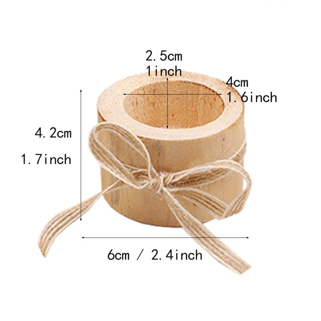 1Pcs Rustic Centerpieces Candle Decor Wooden Holder Base Holiday  Table Light Candle Decor