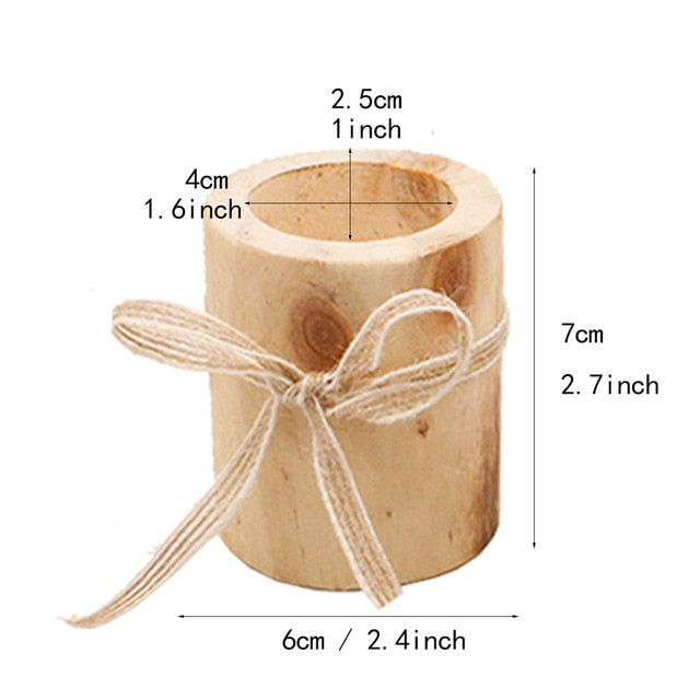 1Pcs Rustic Centerpieces Candle Decor Wooden Holder Base Holiday  Table Light Candle Decor