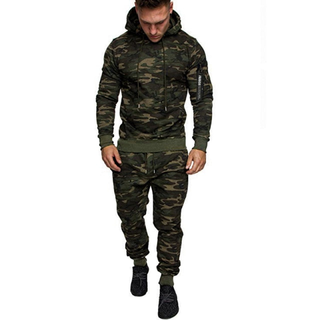 NEW Men's Casual Tracksuit  Autumn Winter Men Hoodies and Sweatpants Two Pieces Sets Sportswear