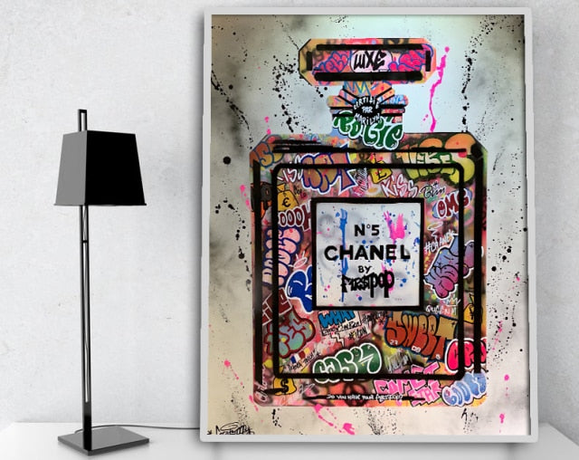 Graffiti Perfume Street Art Canvas Poster Prints Wall Picture Modern Fashion Women Bedroom Print Living Room Home Decoration