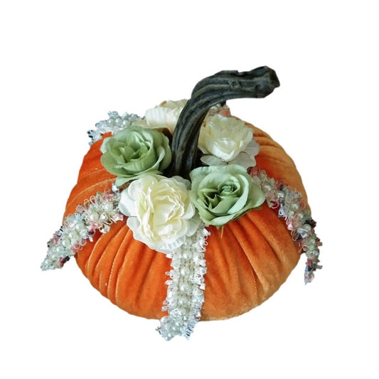 Thanksgiving 12pcs Artificial Pumpkin Velvet Plush Material Soft Fake Pumpkin Autumn Harvest Decorations