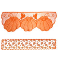 1Pcs Halloween Lace Table Runner Fall Harvest Maple Pumpkin Pattern Table Flag Autumn Winter Home Dining Room Tabletop Decor