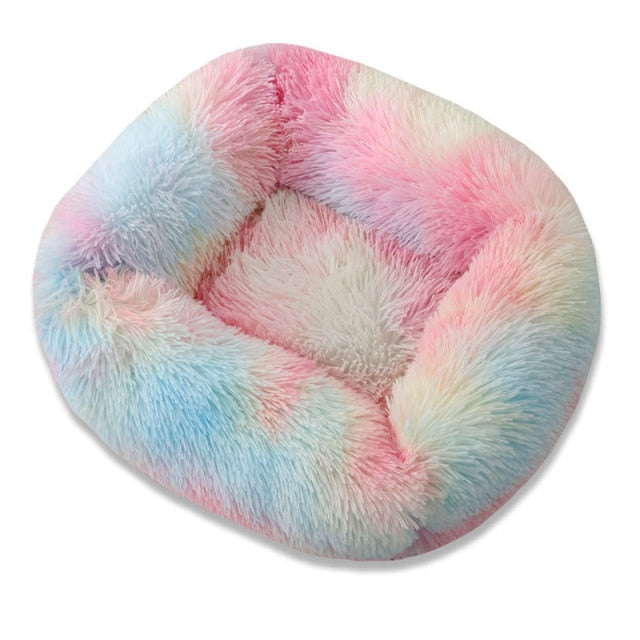 Fluffy  Beds For Large Dogs Round House Cushion  Soft Long Plush