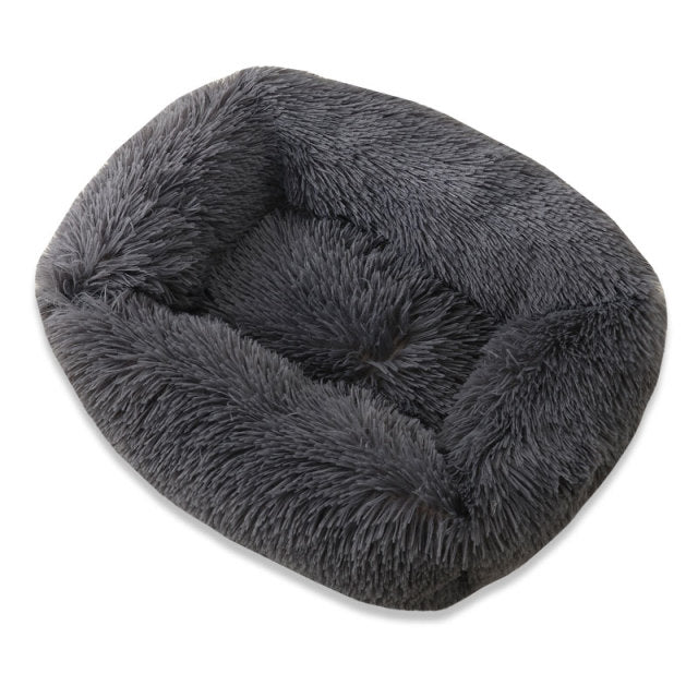 Fluffy  Beds For Large Dogs Round House Cushion  Soft Long Plush