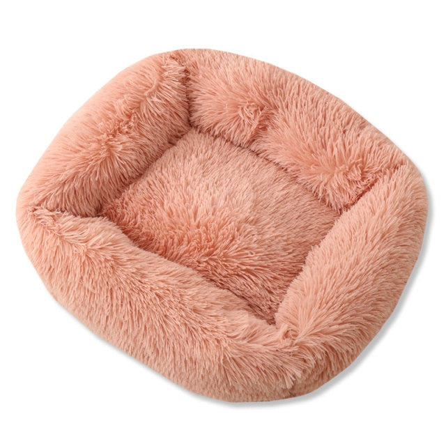 Fluffy  Beds For Large Dogs Round House Cushion  Soft Long Plush