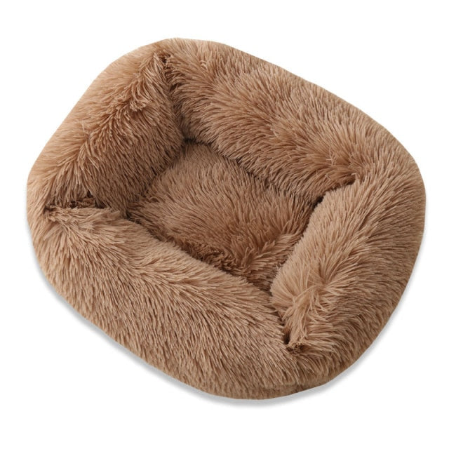 Fluffy  Beds For Large Dogs Round House Cushion  Soft Long Plush